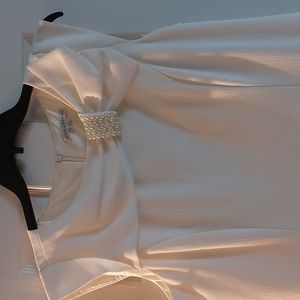 Sandra Darren Womens White Dress Size 12P